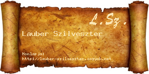 Lauber Szilveszter névjegykártya